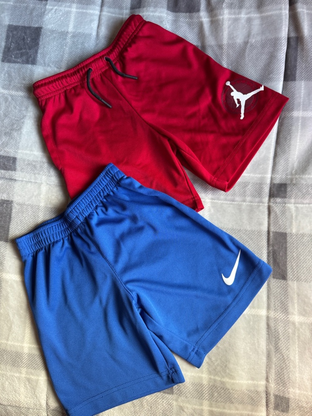 Nike Blue & Red Kids Athletic Shorts